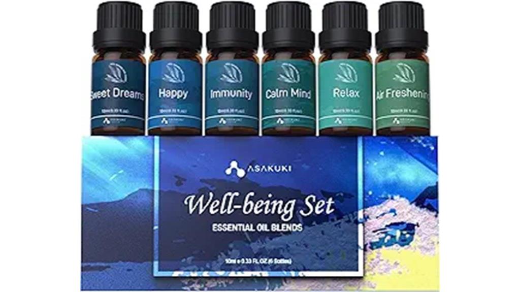 set of six essential oils
