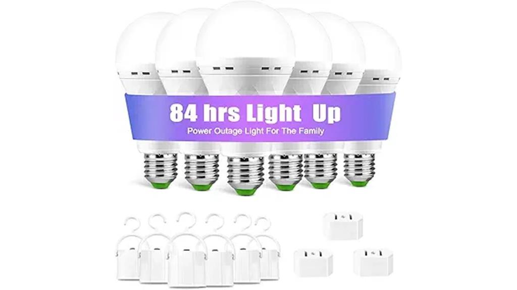 six rechargeable emergency bulbs