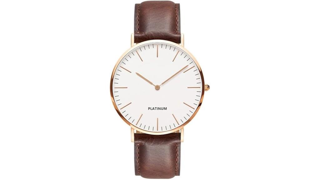 slim leather strap watch