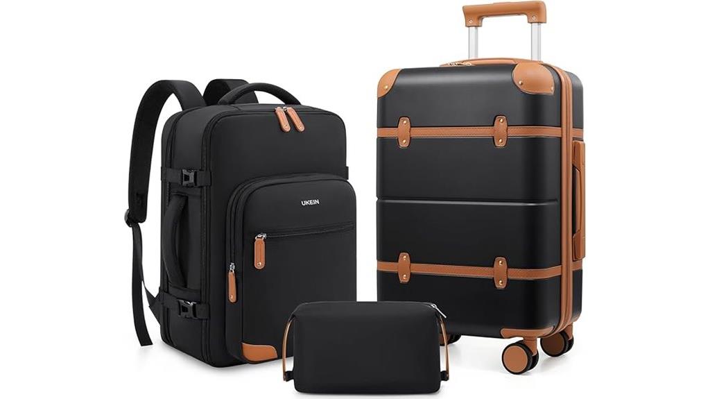 three piece spinner luggage
