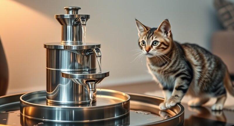 top stainless steel cat fountains