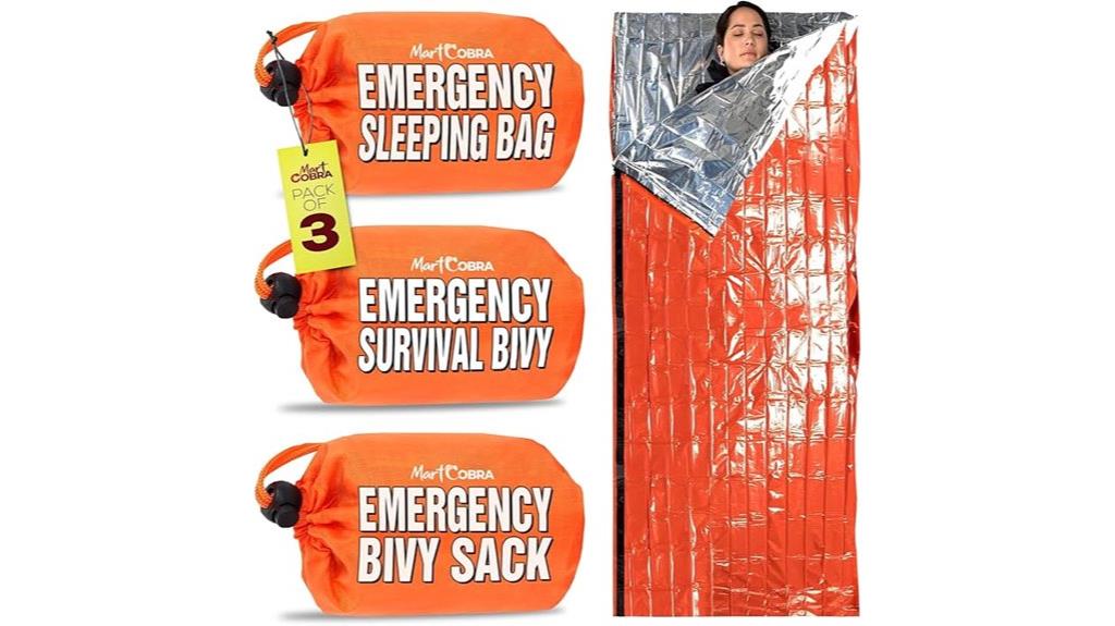 triple pack emergency survival sleeping bags