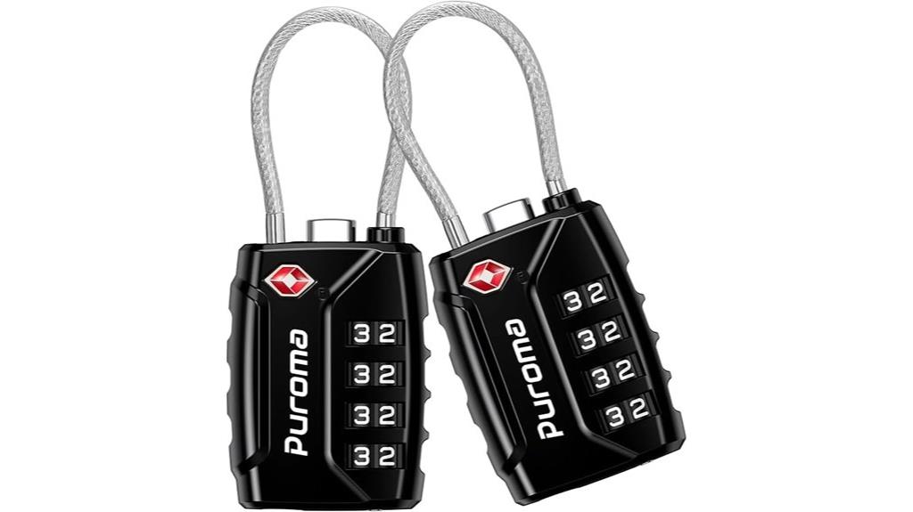 two tsa approved luggage locks