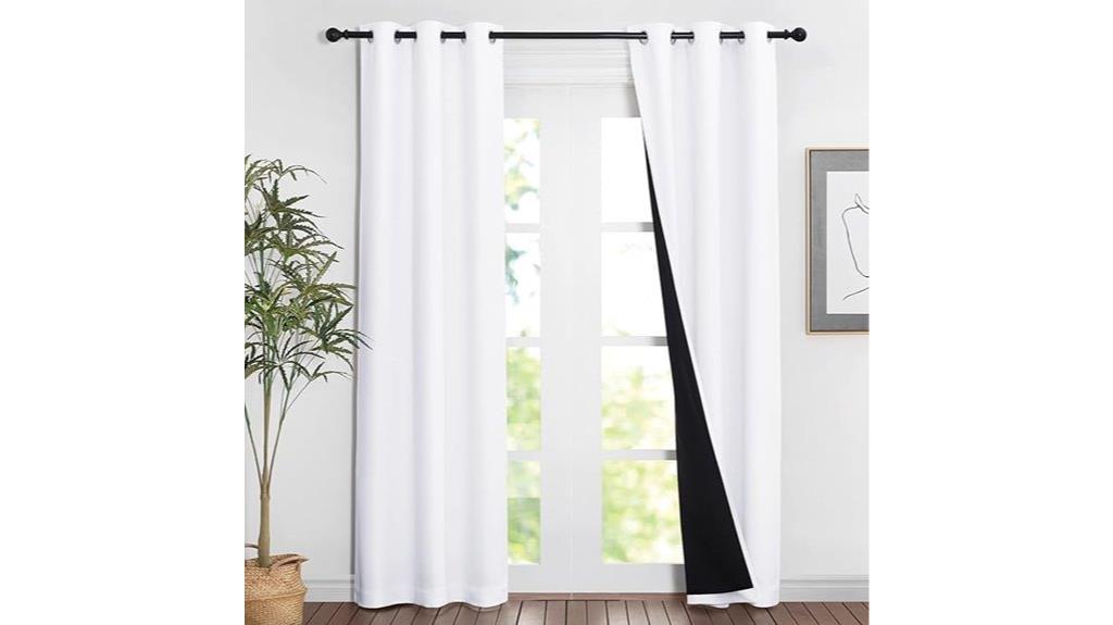 white blackout curtain panels