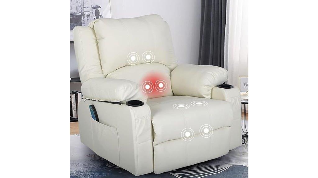 white leather massage recliner