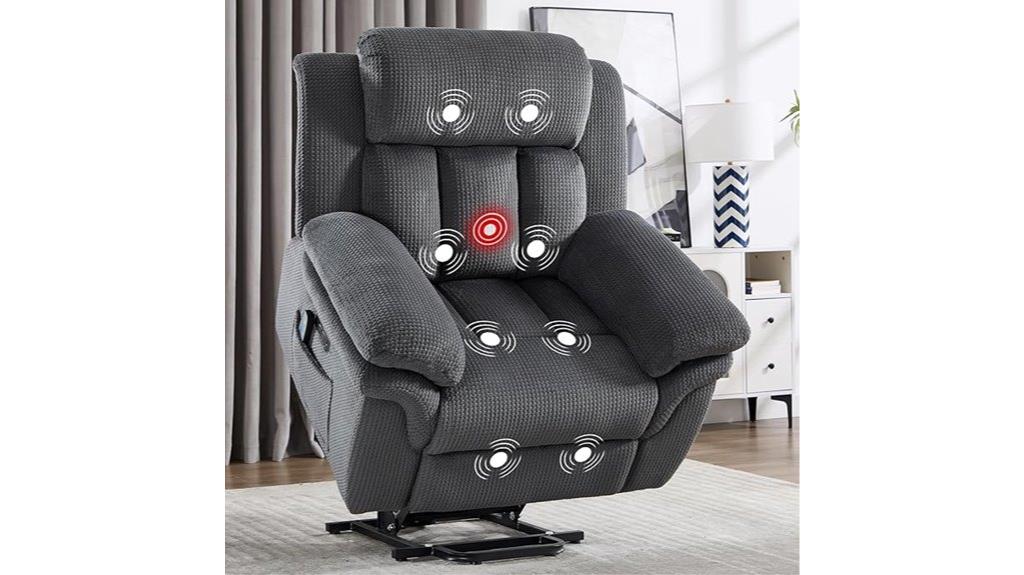 wide power recliner with massage