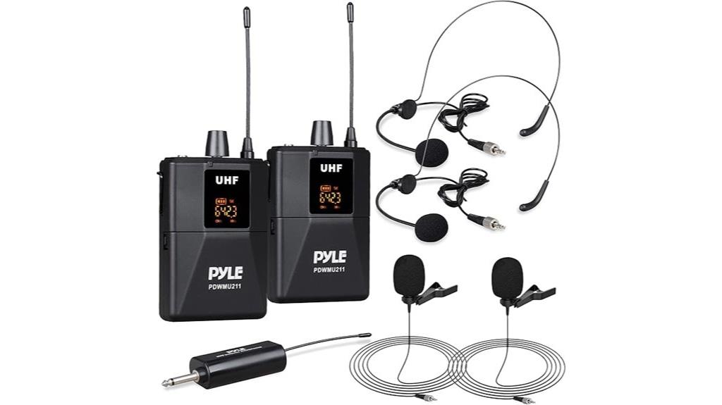 wireless dual uhf microphone kit