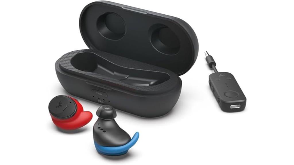 wireless earbuds with airplane adapter