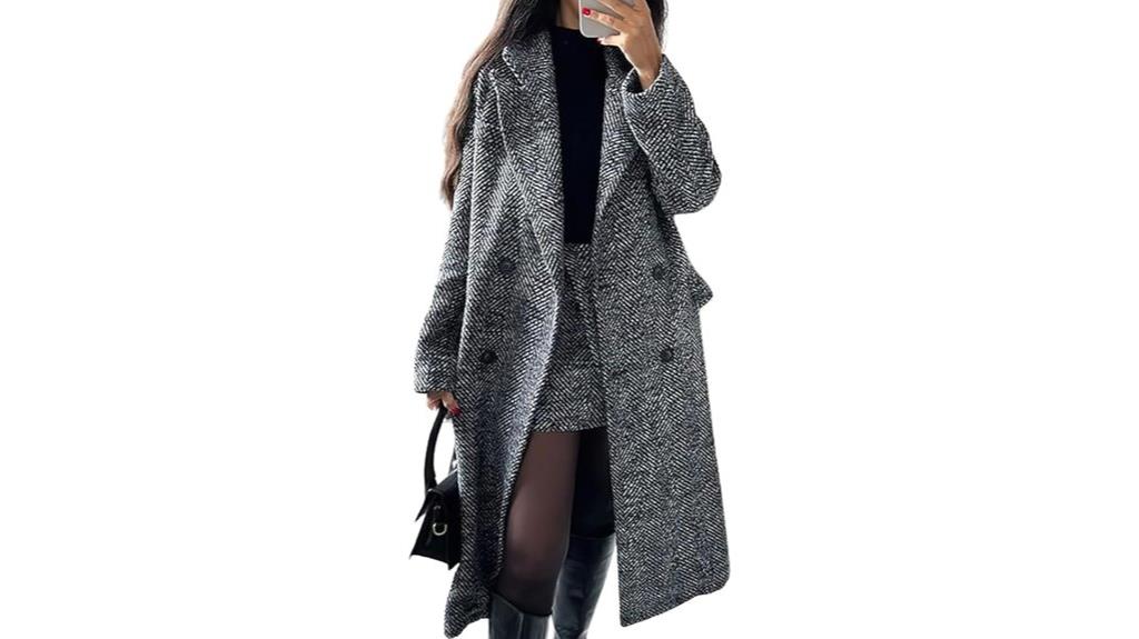 women s wool herringbone coat
