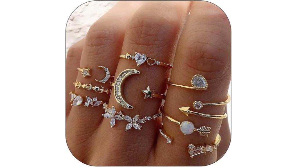 gold stackable ring collection