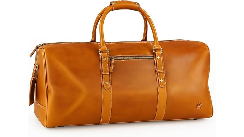 luxurious full grain leather duffle