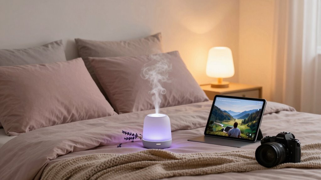 gentle sounds and lighting