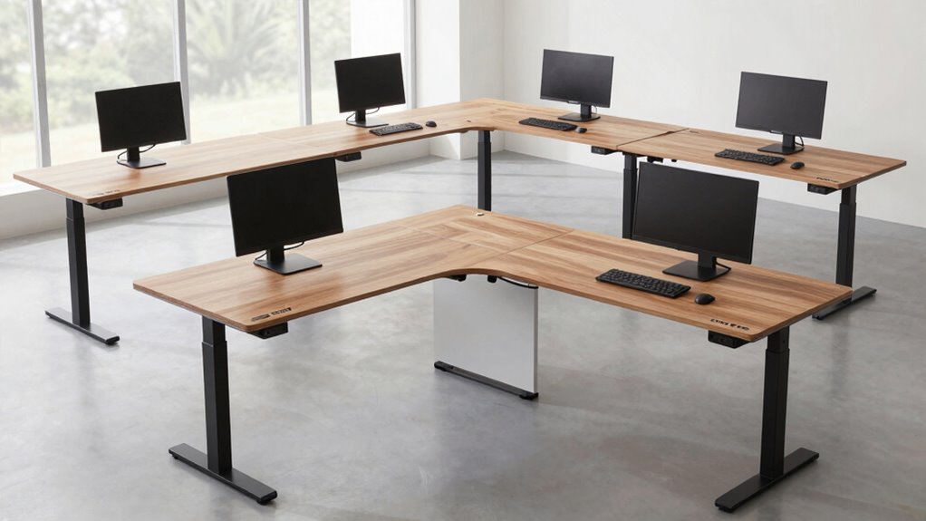 top l shaped electric desks