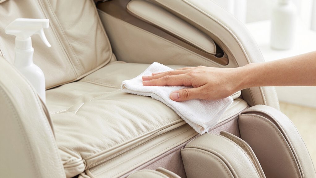 use gentle upholstery safe cleaners